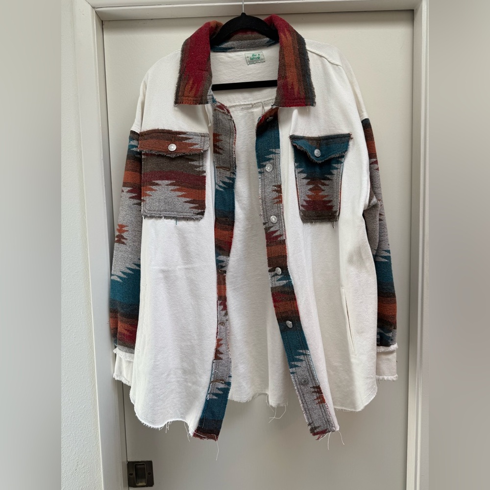 NWOT OVERSIZED Multicolor Aztec Pattern Shaket- so cute!! - Picture 2 of 15